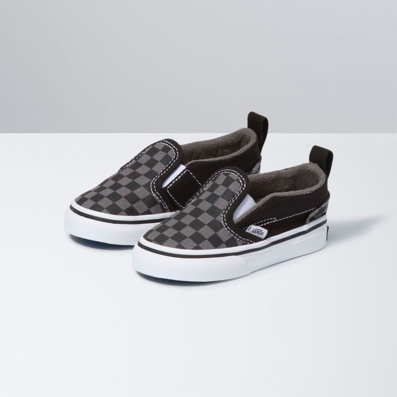Zapatillas Td Slip-On V Toddler (1-4 años) (Checkerboard) Black/Pewter