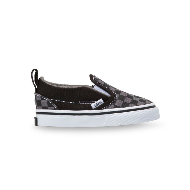 Zapatillas Td Slip-On V Toddler (1-4 años) (Checkerboard) Black/Pewter