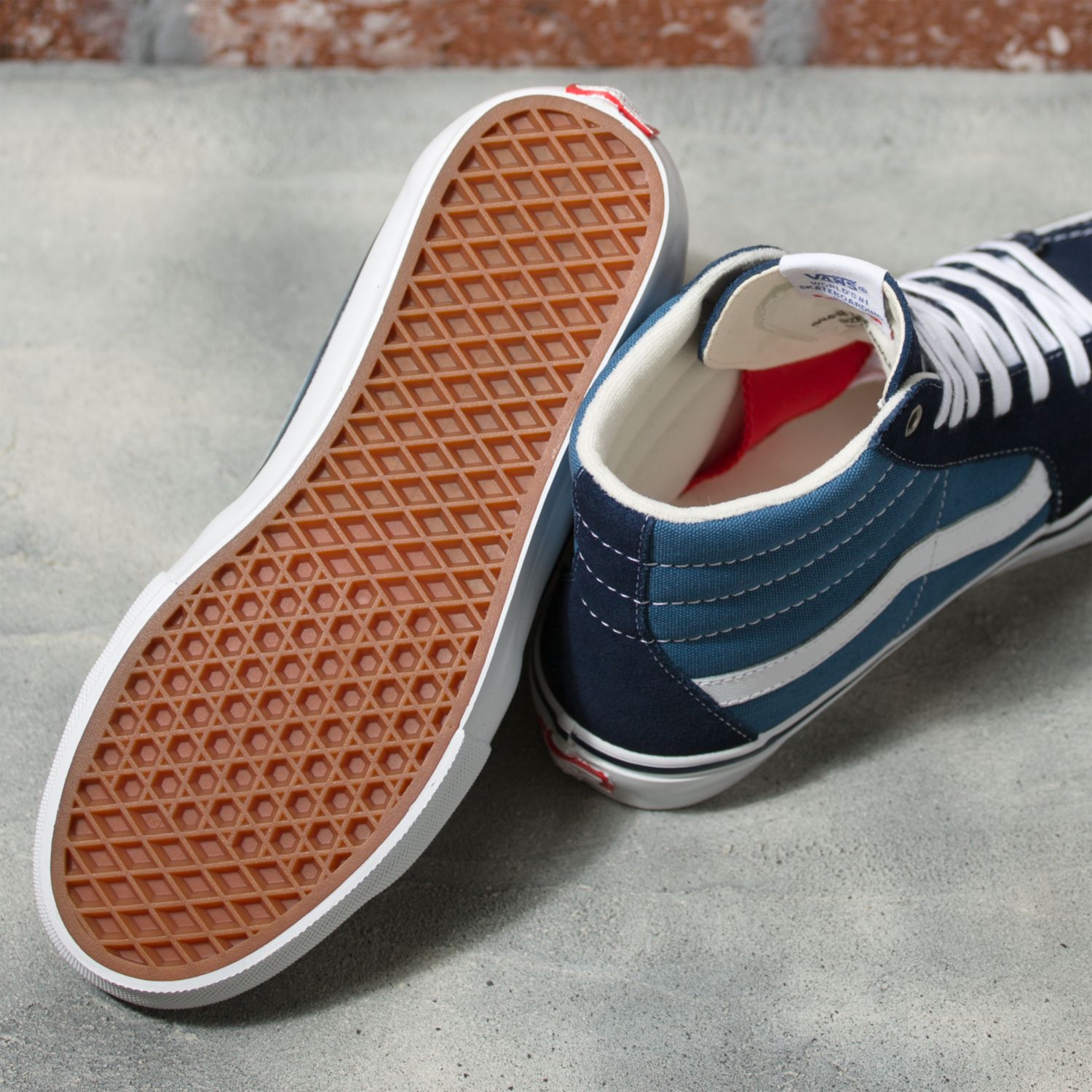 New Vans Sk8 Hi Sport Stripes Navy Blue White High Top hotsell Sneakers