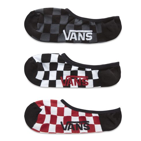 Calcetines Classic Super No Show (9.5-13, 3Pk) Red-White Check