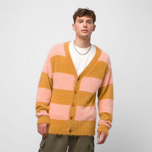 Sweater JFG Fuzzy Cardigan Coral Almond