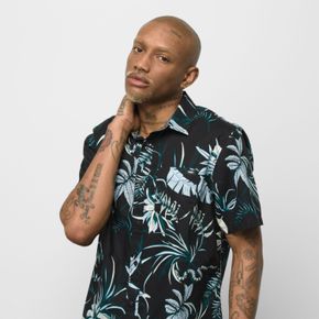 Camisa Back Bay SS Woven Shirt Black-Deep Teal