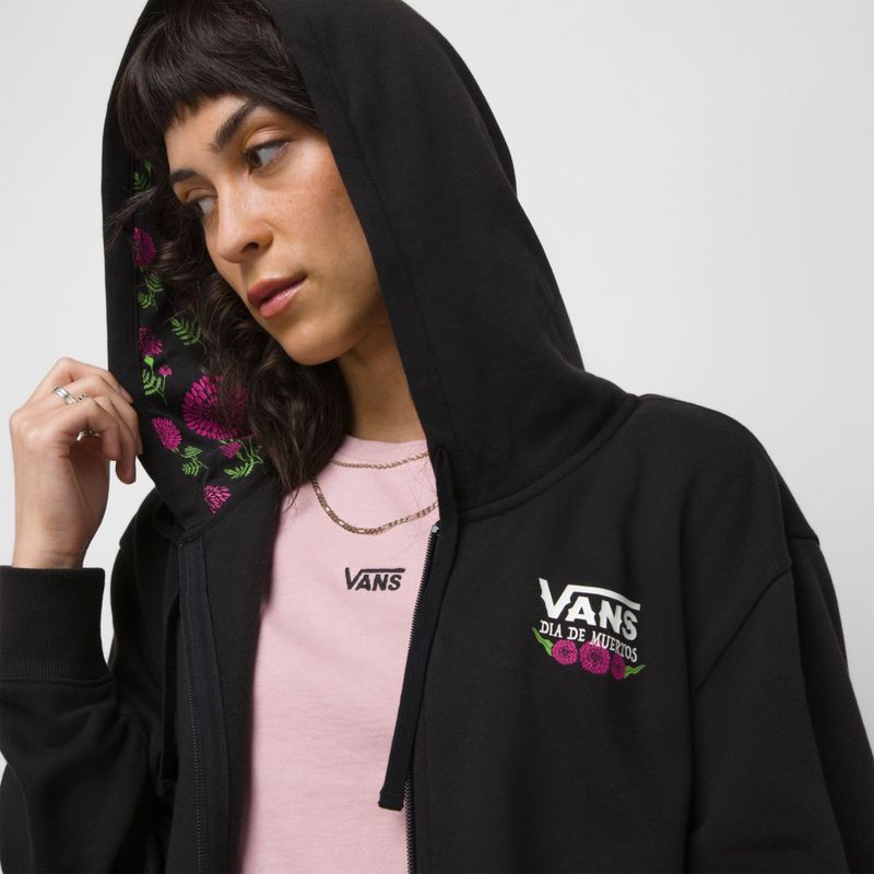 Vans floral zip clearance hoodie