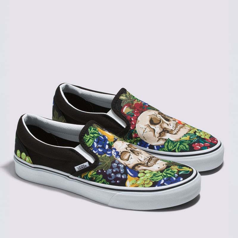 Zapatillas Ua Classic Slip On Fruit Skull Black White Vans Chile