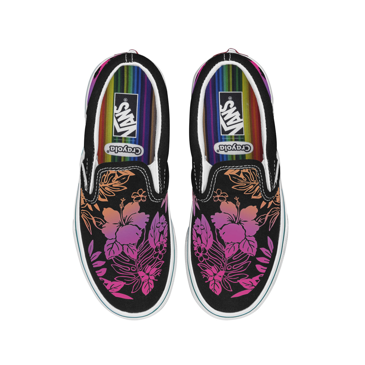 Vans rosas clearance suela arcoiris