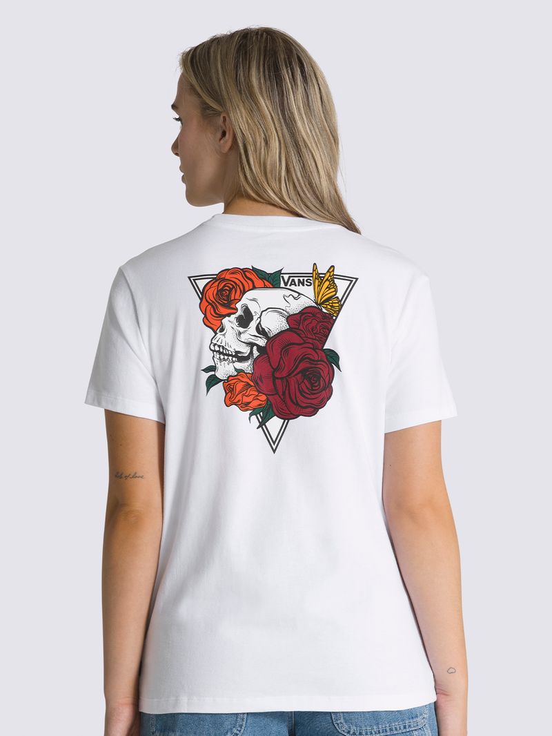 Polera Manga Corta Mujer Bloom Skull Bff Blanco Vans Vans Chile