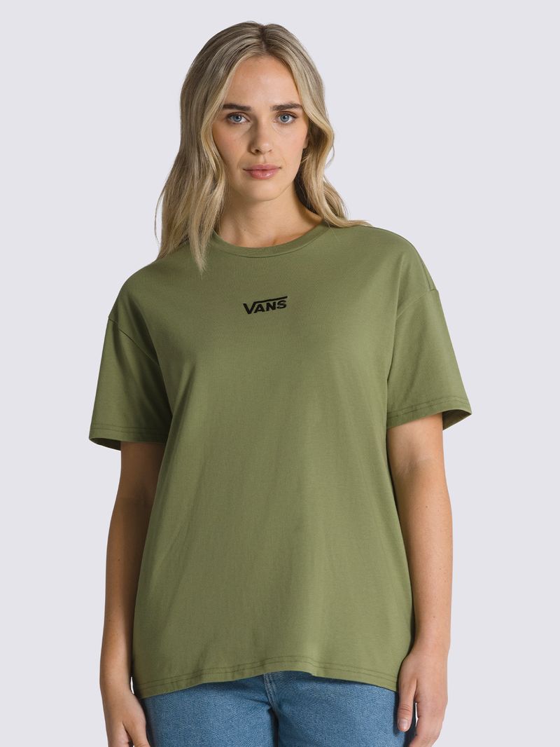 Polera-Manga-Corta-Mujer-Flying-V-Oversized--Verde-Musgo-Vans