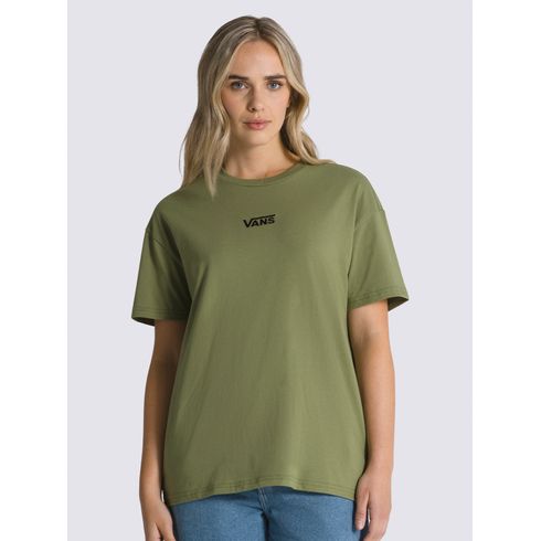 Polera Manga Corta Mujer Flying V Oversized  Verde Musgo Vans