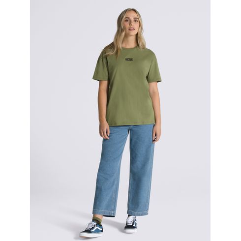Polera Manga Corta Mujer Flying V Oversized  Verde Musgo Vans
