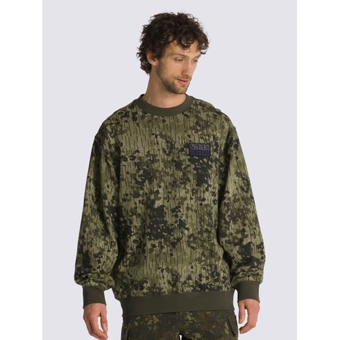 Polerón Hombre Rain Camo Crew Verde Vans