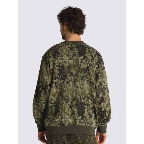Polerón Hombre Rain Camo Crew Verde Vans