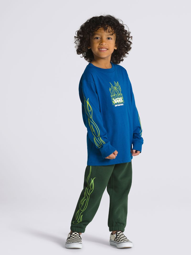 Polera-Manga-Larga-Niño-Neon-Flames-Azul-Vans
