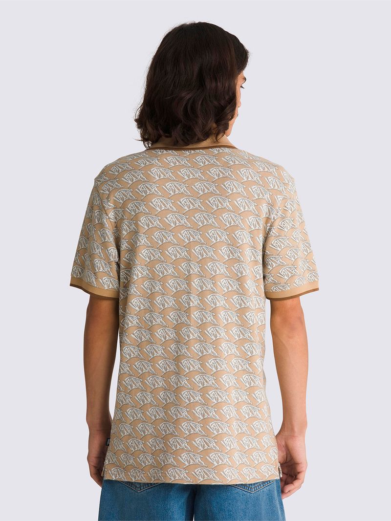 Polera-Manga-Corta-Hombre-Lewis-Mills-Polo-Beige-Vans