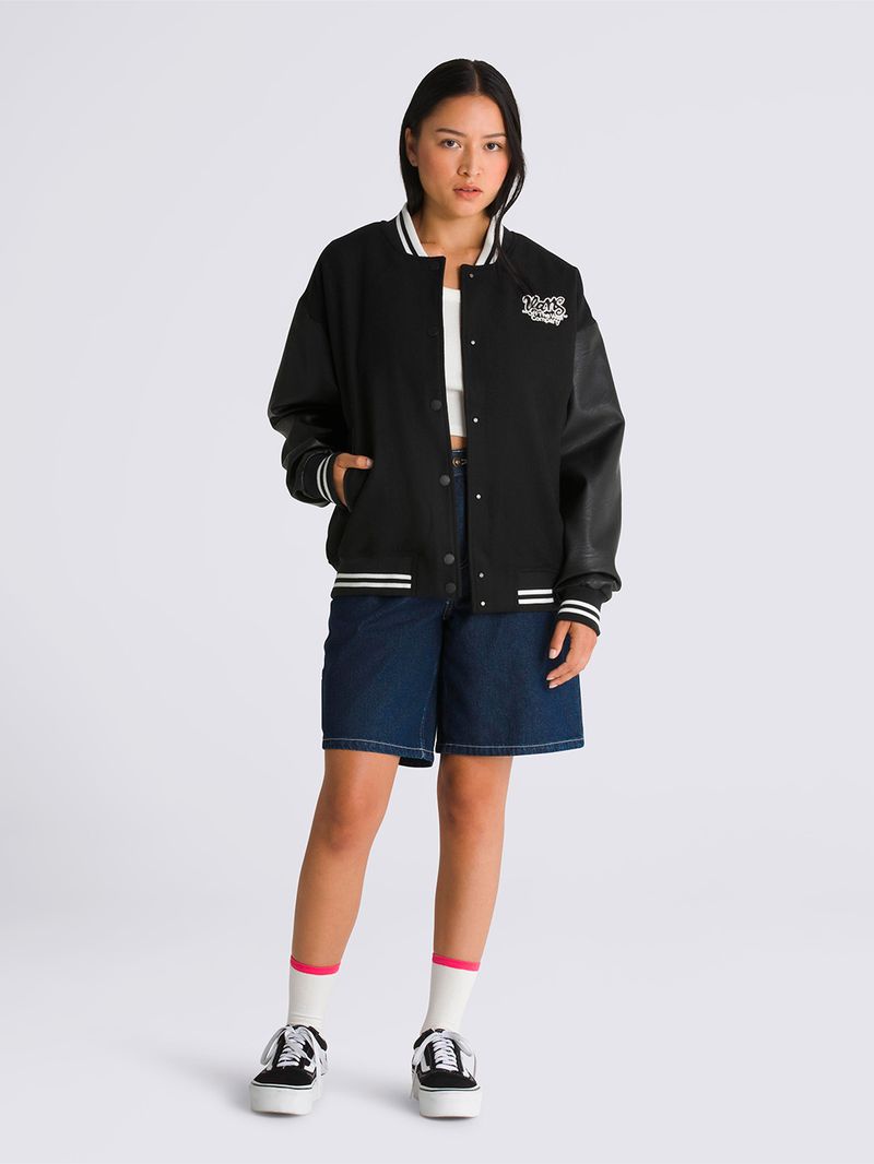 Chaqueta--Mujer-Varsity-Club-Bomber-Negro-Vans