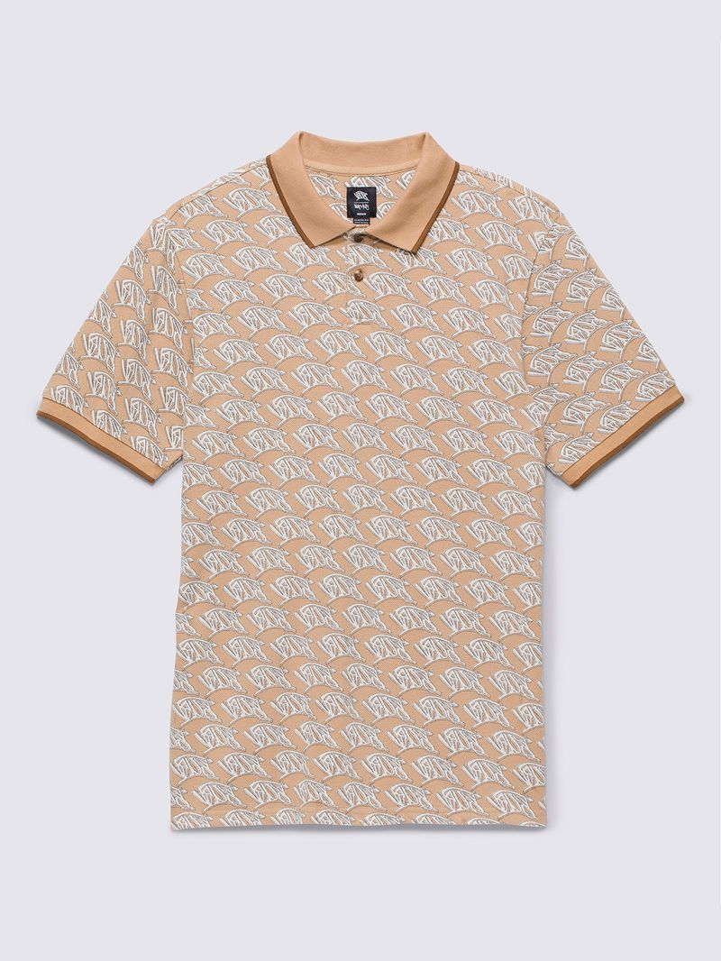 Polera-Manga-Corta-Hombre-Lewis-Mills-Polo-Beige-Vans