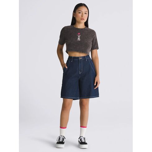 Short Mujer Groundwork Long Denim  Azul Oscuro Vans