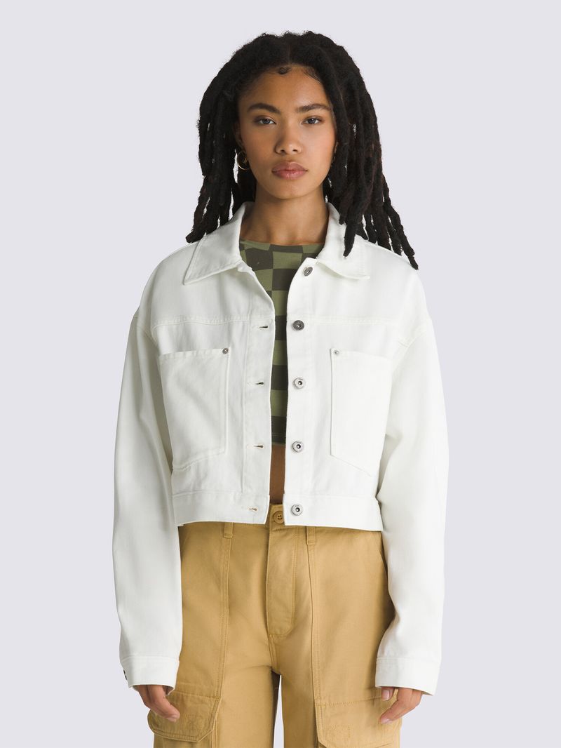 Chaqueta-Mujer-Raynes-Crop-Trucker-Blanco-Vans