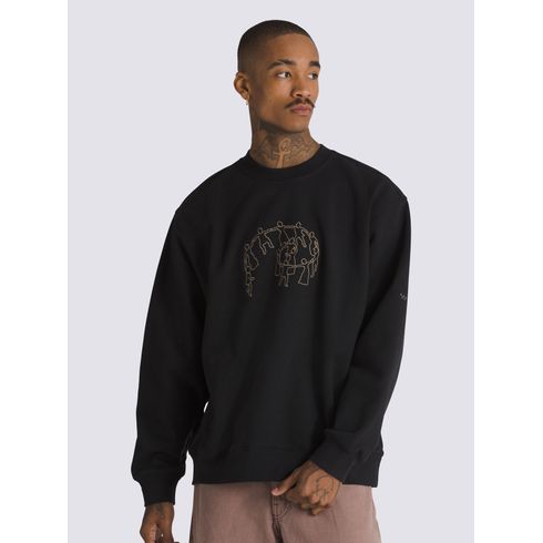 Poleron Hombre Skate Hold Hands Po Negro Vans