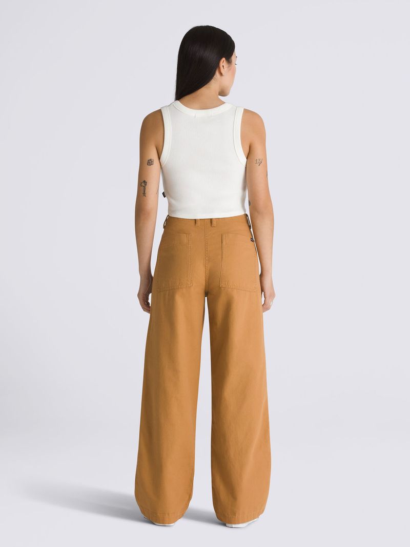 Pantalon Mujer Arroyo Wide Leg Carg Café Claro Vans