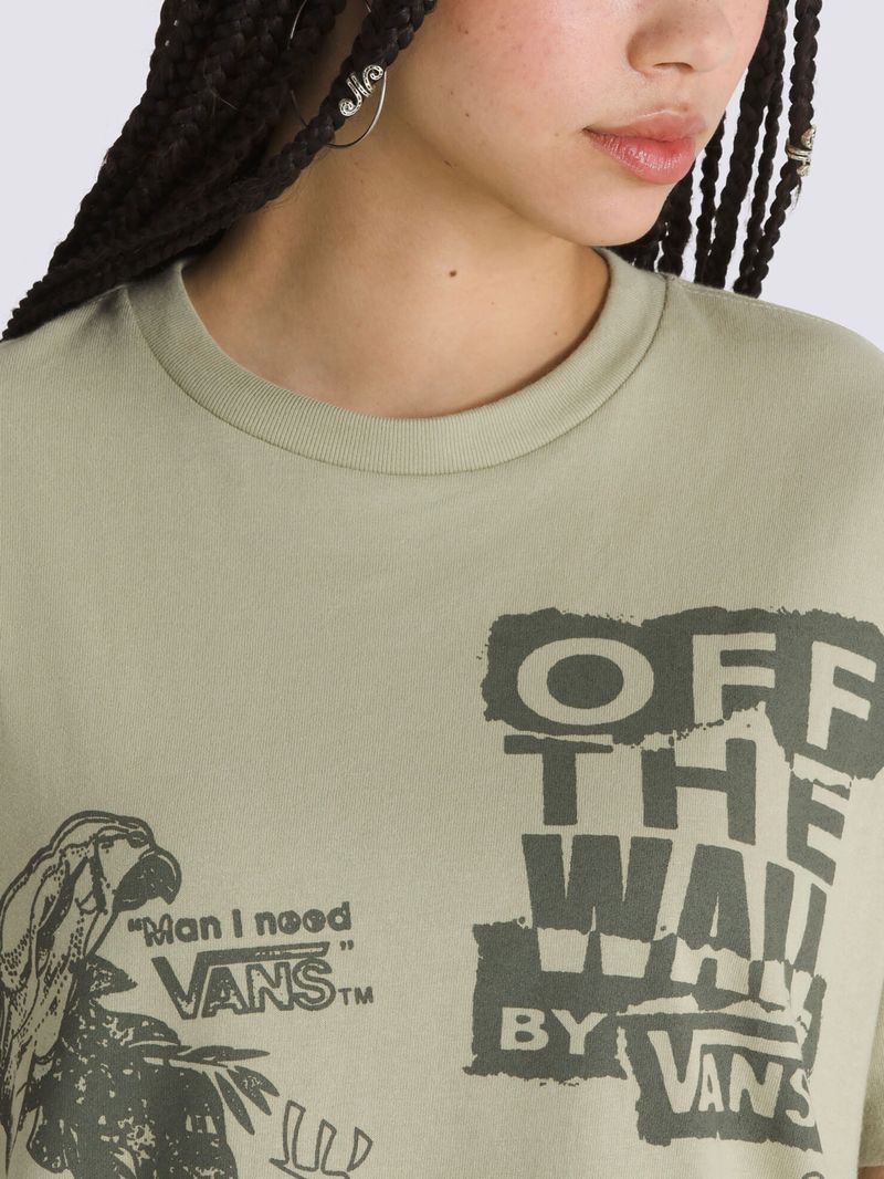 Polera-Manga-Corta-Mujer-Mixed-Messages-Overs-Verde-Oscuro-Vans