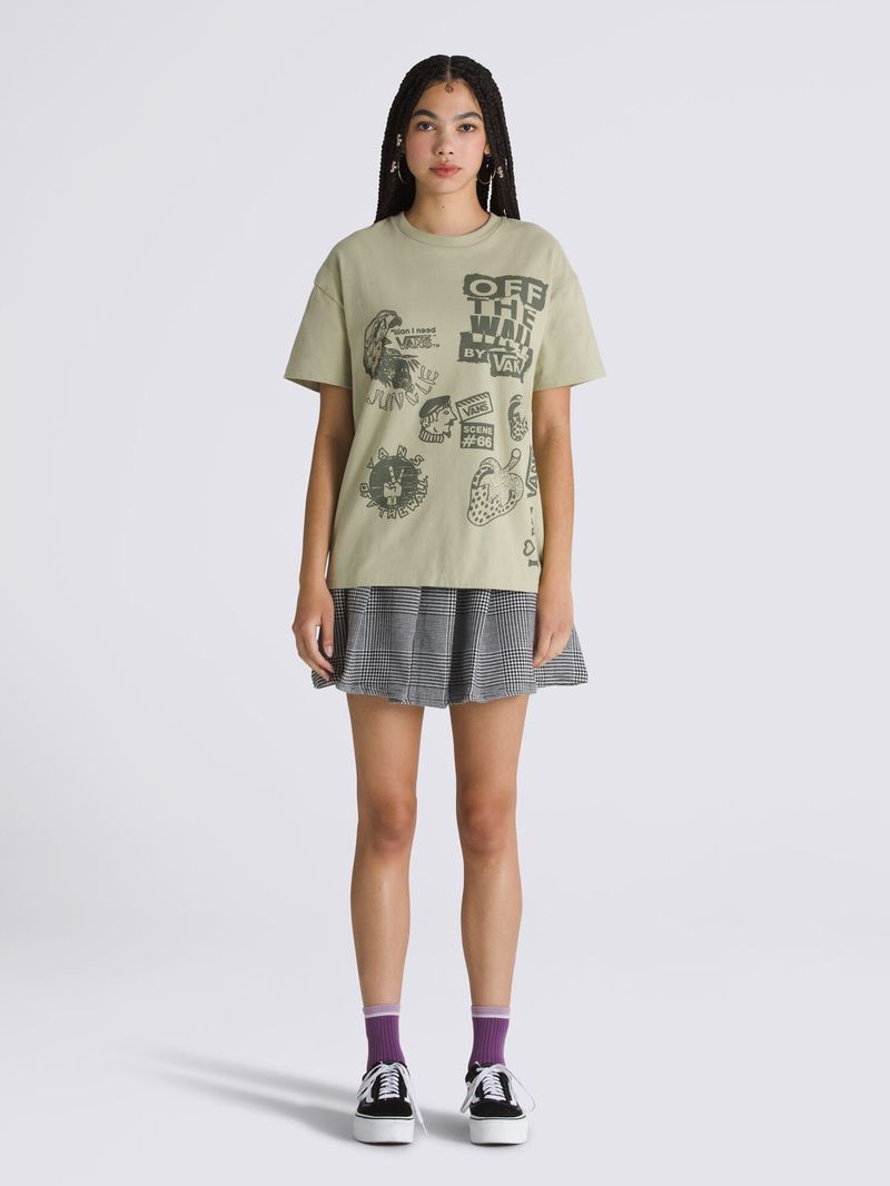 Polera-Manga-Corta-Mujer-Mixed-Messages-Overs-Verde-Oscuro-Vans