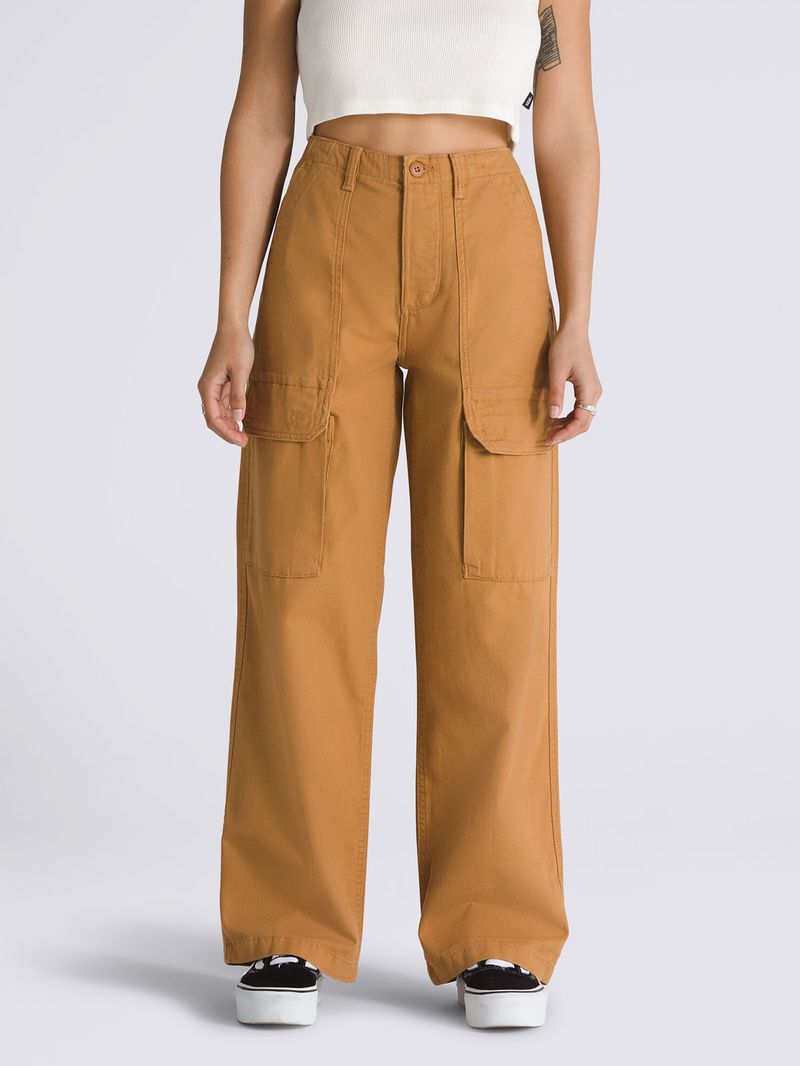 Pantalon-Mujer-Arroyo-Wide-Leg-Carg-Cafe-Claro-Vans