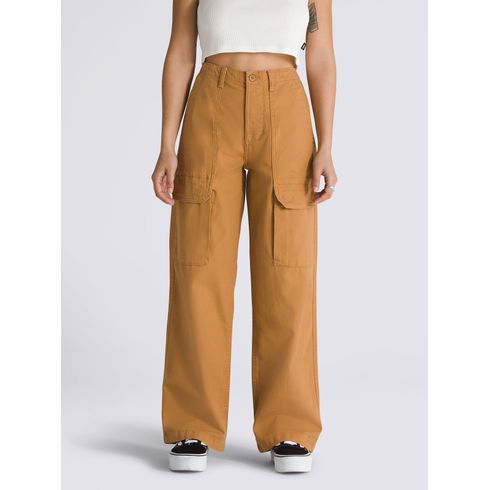 Pantalon Mujer Arroyo Wide Leg Carg Café Claro Vans