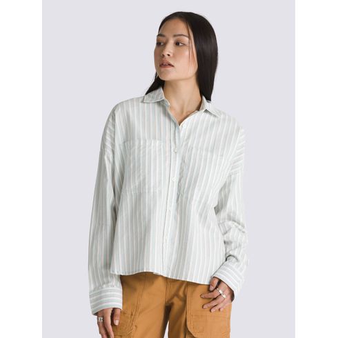 Camisa Manga Larga Mujer Antica Boxy Ls Shirt Agua Vans