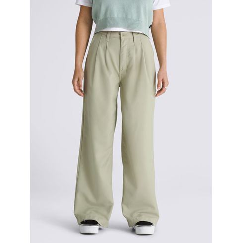 Pantalon Mujer Alder Relaxed Pleate Verde Oscuro Vans
