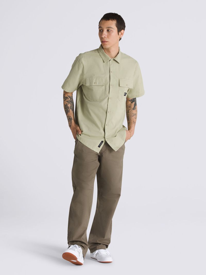 Camisa-Manga-Corta-Hombre-Smith-Ii-Ss-Woven-Verde-Oscuro-Vans