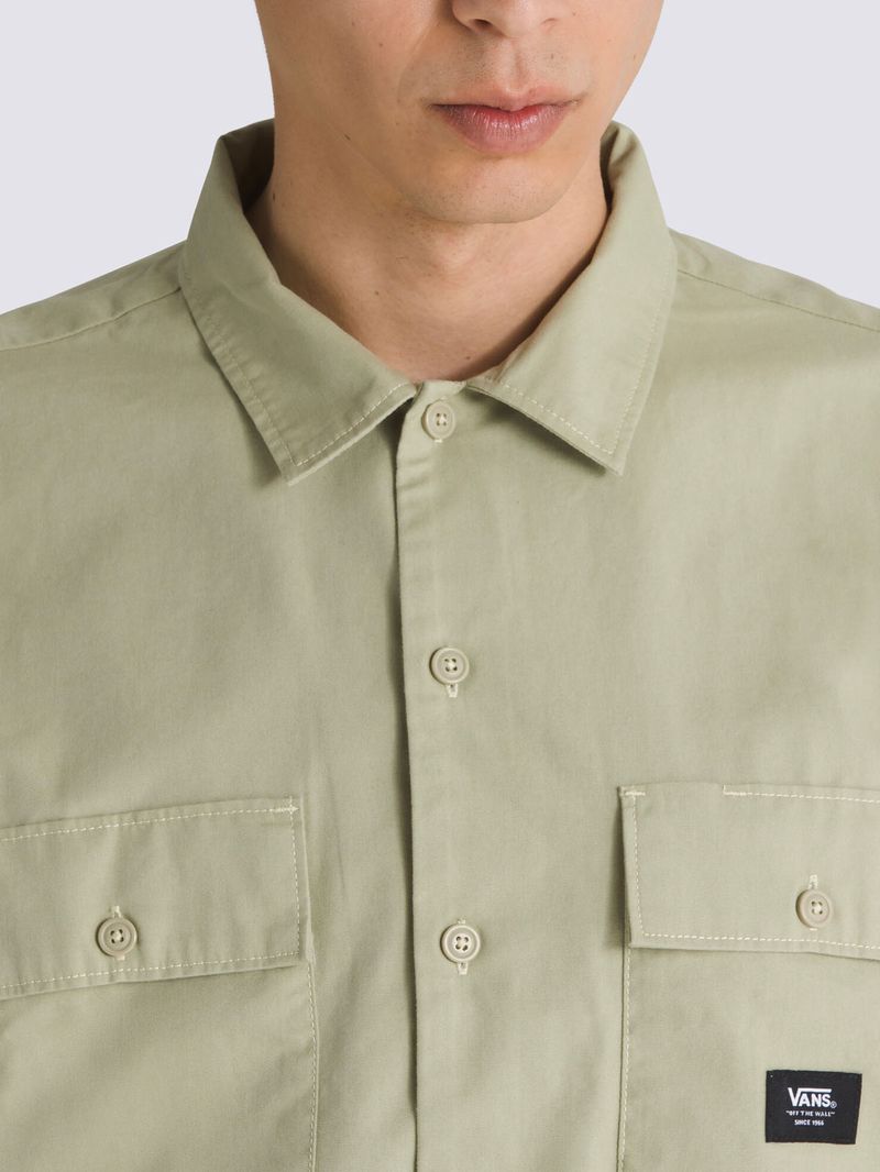 Camisa-Manga-Corta-Hombre-Smith-Ii-Ss-Woven-Verde-Oscuro-Vans