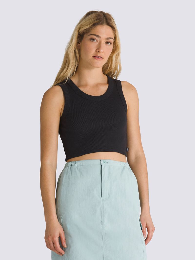 Polera-Sin-Mangas-Mujer-Drew-Rib-Tank-Negro-Vans