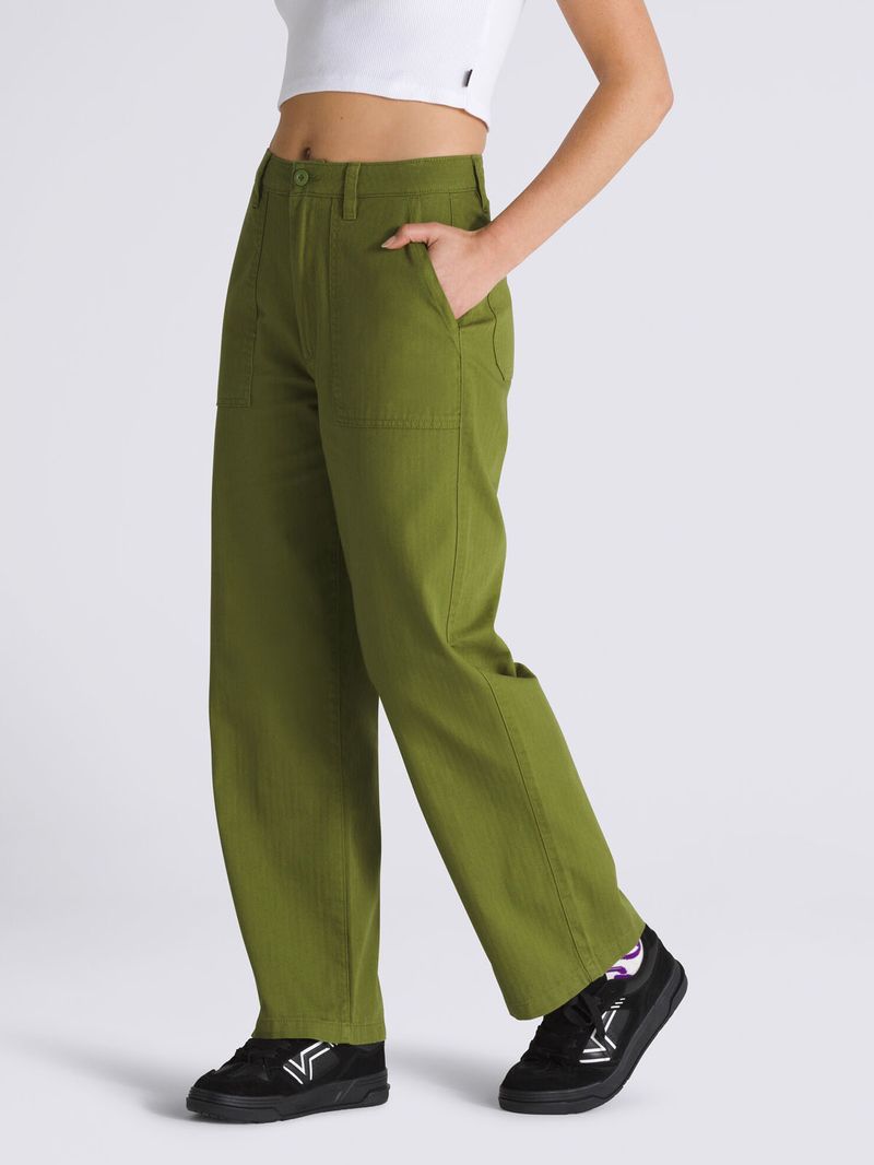 Pantalon-Mujer-Union-Relaxed-Carpen-Oliva-Vans