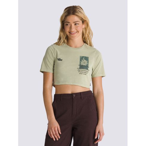 Polera Manga Corta Mujer Night Bloom Crew Cro Verde Oscuro Vans