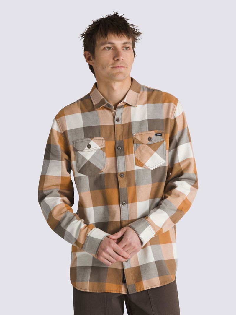Camisa-Manga-Larga-Hombre-Box-Flannel-Classic-Cafe-Oscuro-Vans