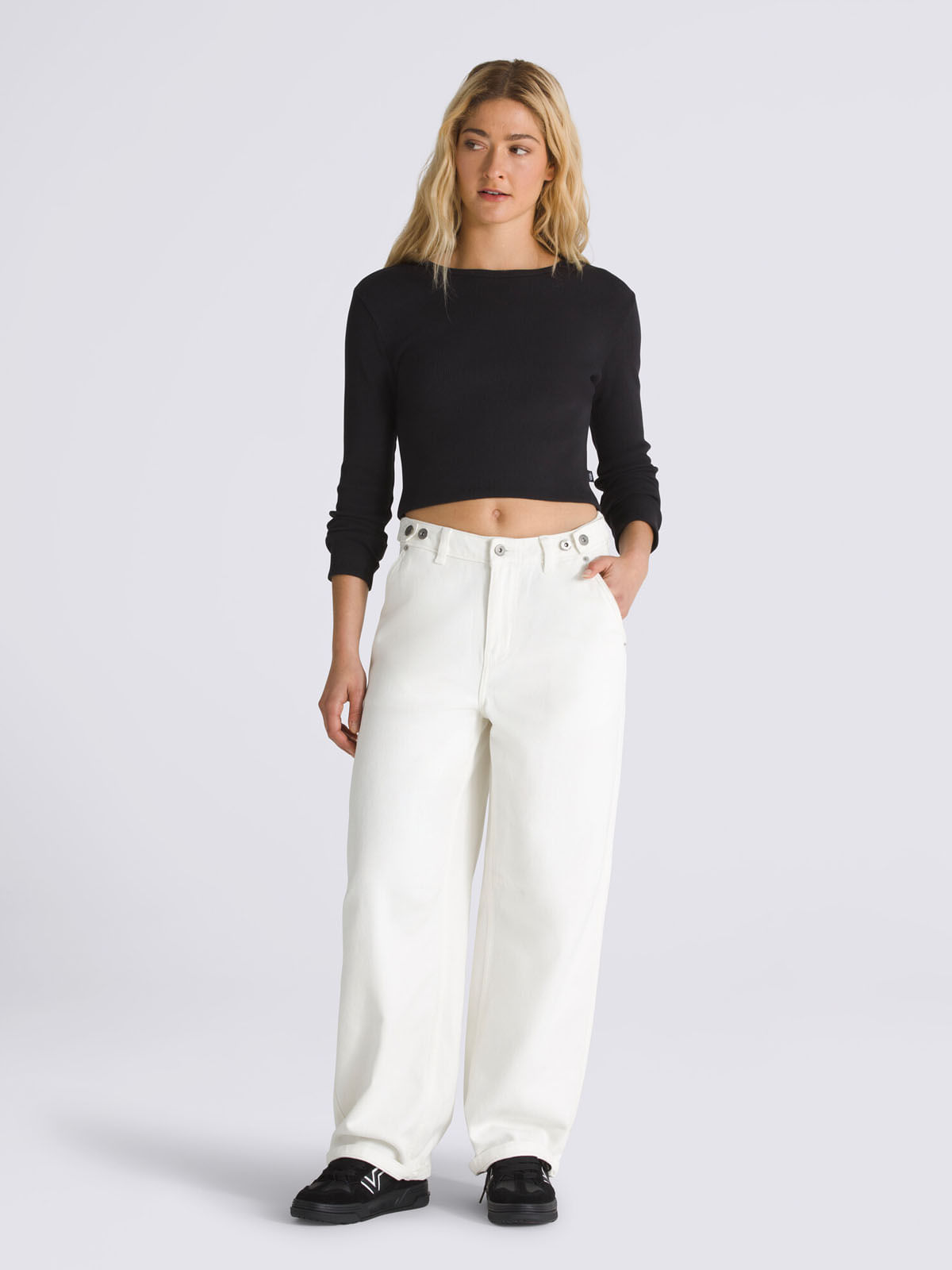 Pantalon Mujer Curbside Pant Blanco Vans-Vans Chile - Vans® Chile