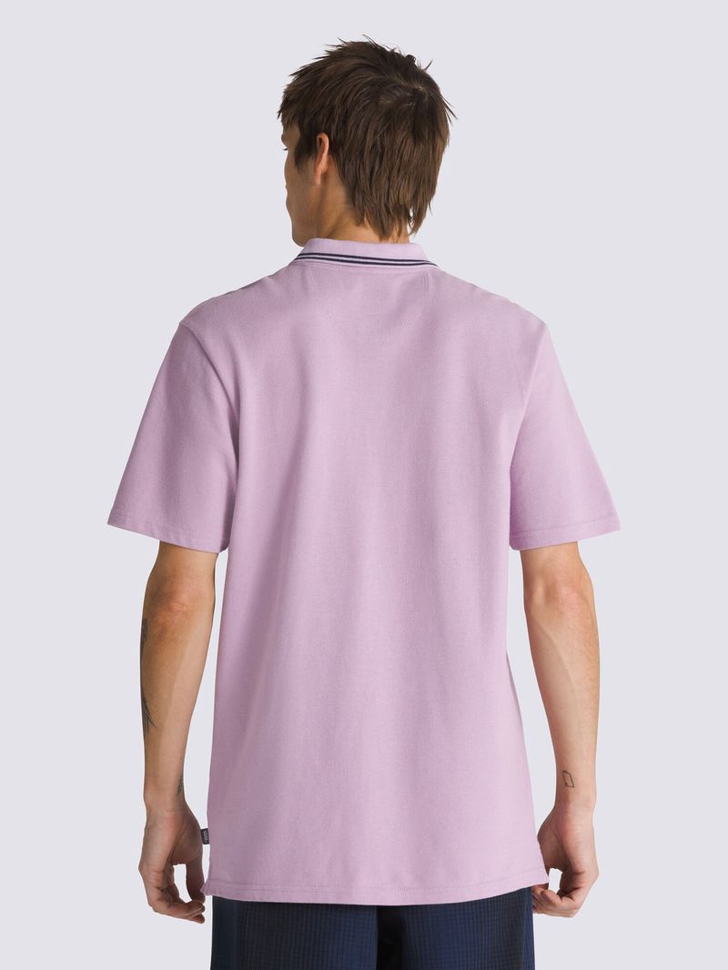 Polera-Manga-Corta-Hombre-Halecrest-Polo-Shirt-Morado-Vans