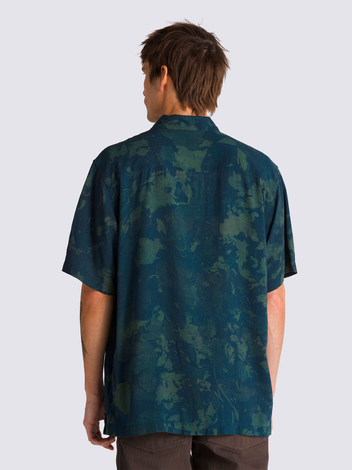 Vans Camisa Manga Corta Hombre Vans Camp Loose Coll Azul Oscuro Vans Ofertitas