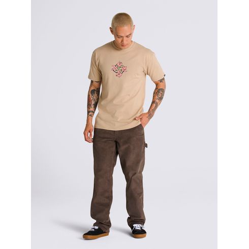 Polera Manga Corta Hombre Orbits Ss Café Claro Vans