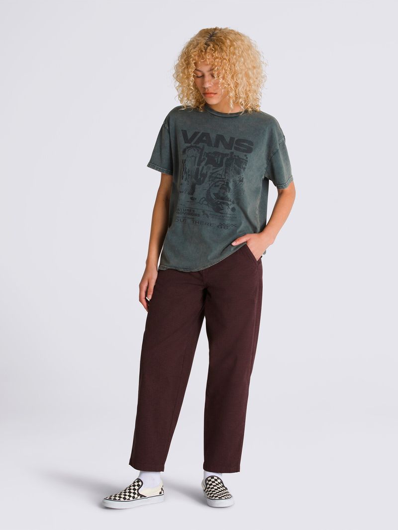 Polera-Manga-Corta-Mujer-Out-There-Oversized-Verde-Oscuro-Vans
