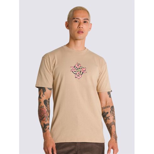 Polera Manga Corta Hombre Orbits Ss Café Claro Vans