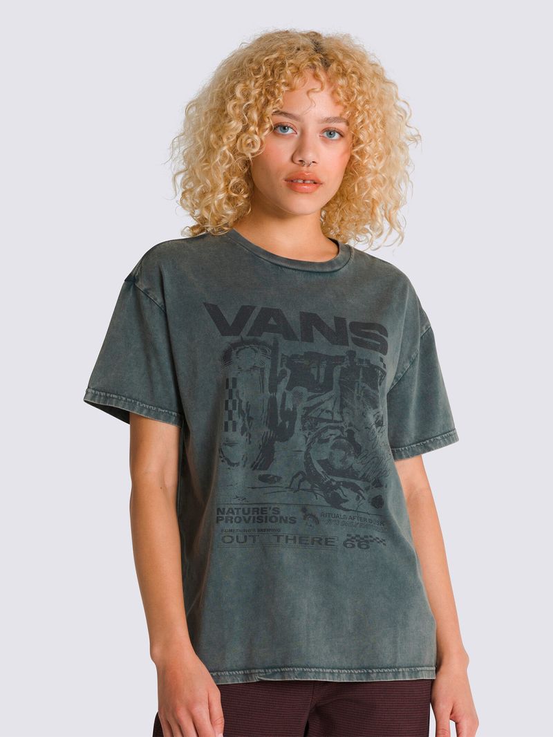Polera-Manga-Corta-Mujer-Out-There-Oversized-Verde-Oscuro-Vans
