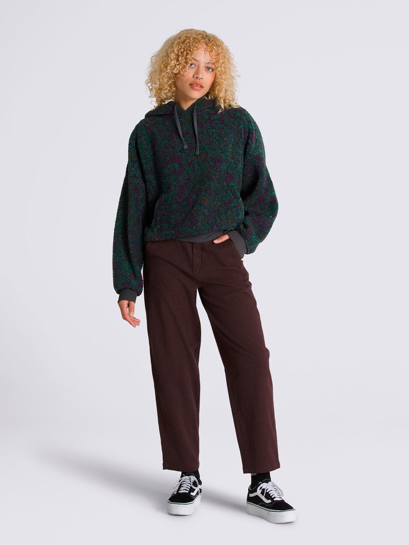 Poleron-Mujer-Collett-Boucle-Loose-Verde-Oscuro-Vans
