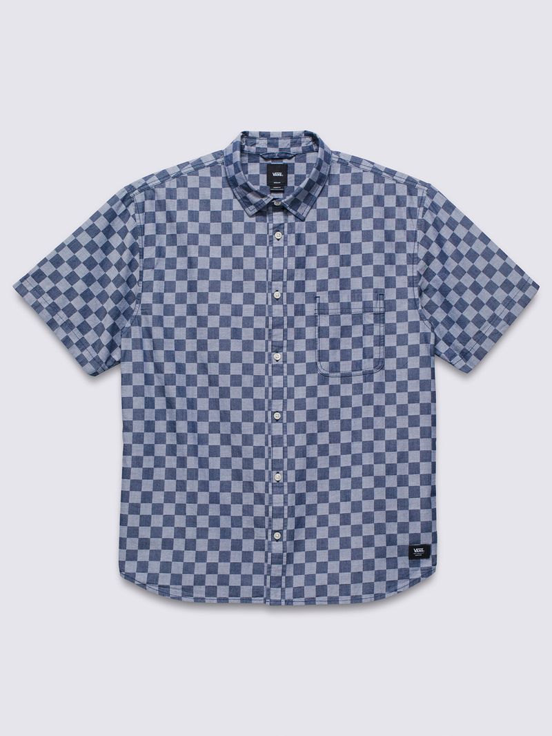 Camisa-Manga-Corta-Hombre-Wade-Checkerboard-Ss-Azul-Vans