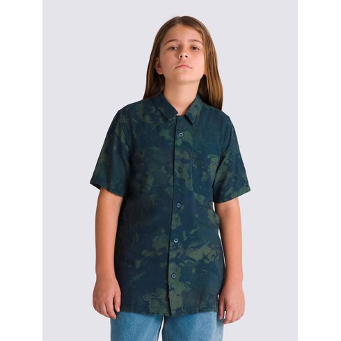 Camisa Manga Corta Nino Vans Loose Camp Coll Azul Oscuro Vans