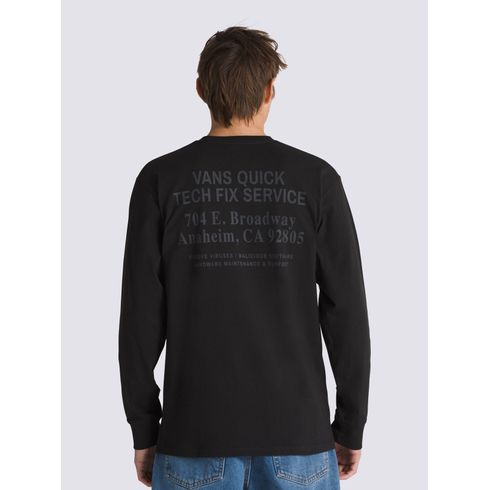 Polera Manga Larga Hombre Quick Service Ls Negro Vans