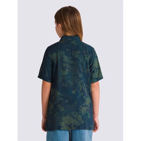 Camisa Manga Corta Nino Vans Loose Camp Coll Azul Oscuro Vans