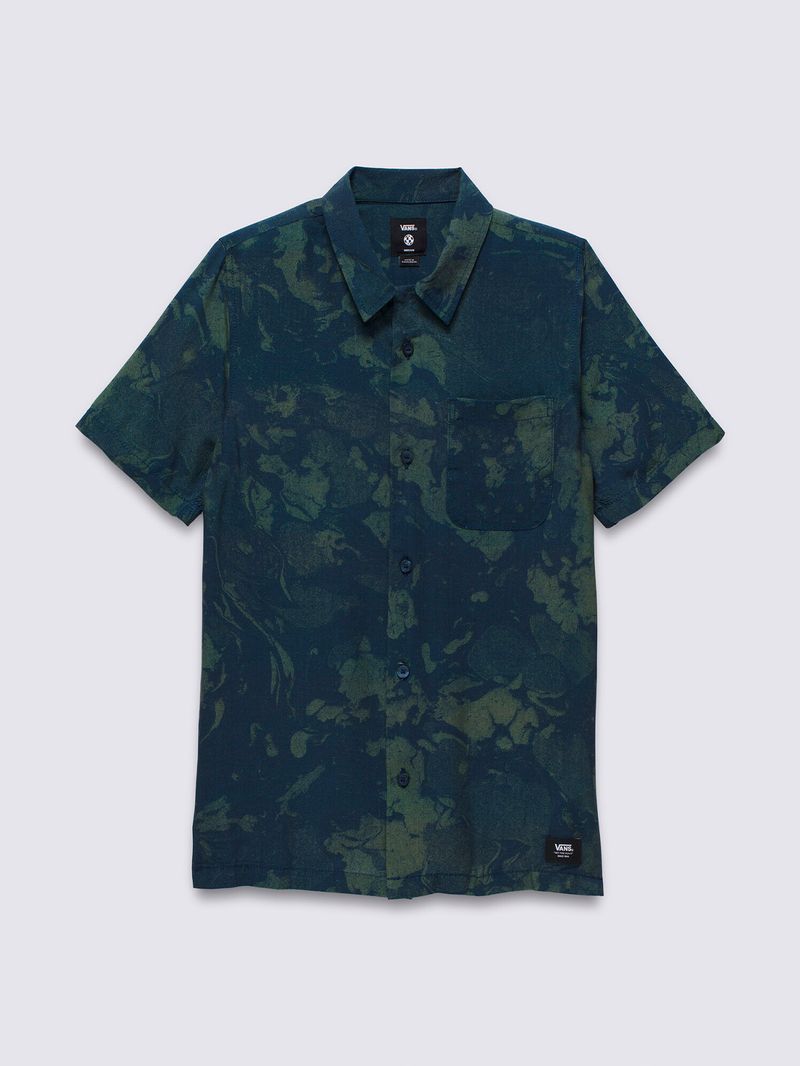 Camisa Manga Corta Nino Vans Loose Camp Coll Azul Oscuro Vans