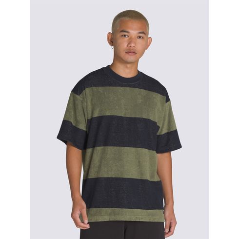 POLERA M/C CASUAL HOMBRE BERGMAN STRIPE SS NEGRO VANS