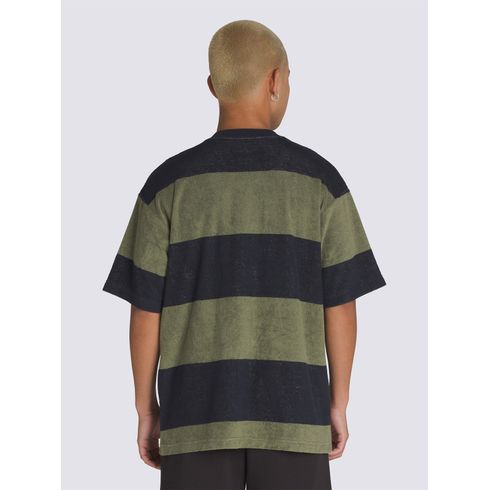 POLERA M/C CASUAL HOMBRE BERGMAN STRIPE SS NEGRO VANS
